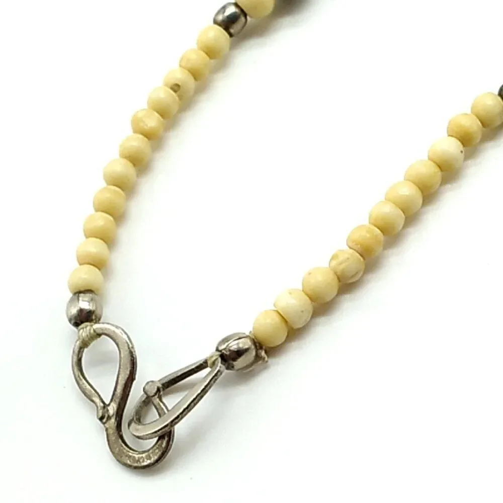 Statement Necklace 3 Strand  Nickle-free Metal, Resin, Glass and Wood beads 18